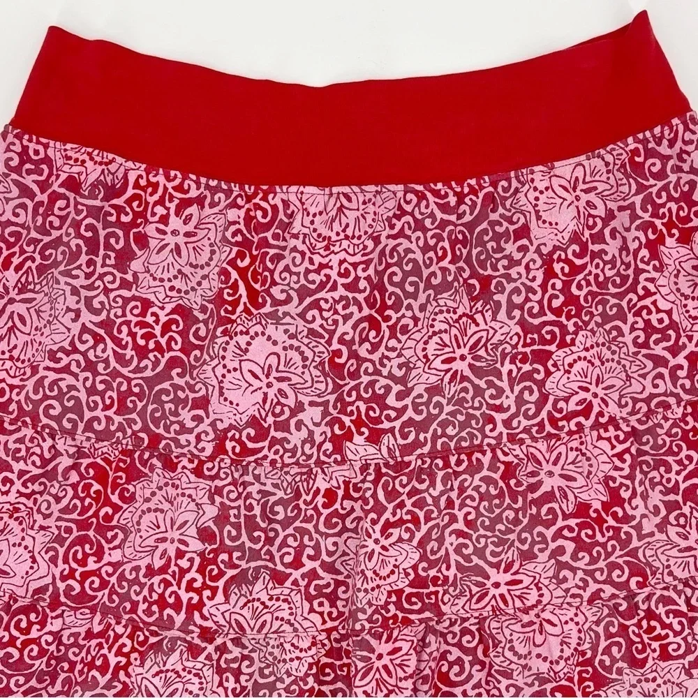 Fresh Produce Floral Tiered Cotton Flare Skirt XL
